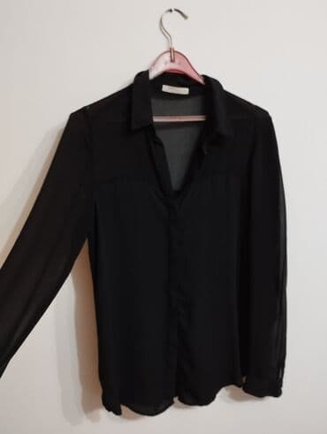 h: Bershka, M (EU 38), Viscose, Single-colored, color - Black — 2