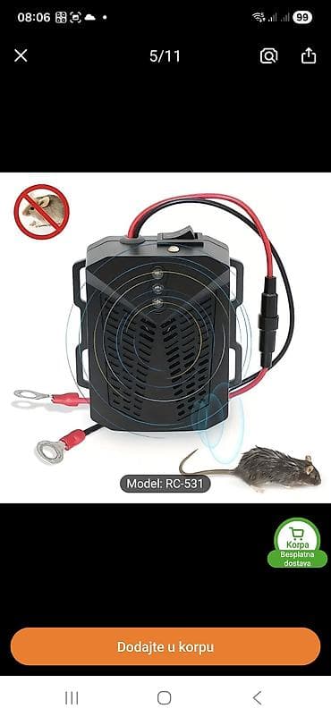 stalak za tablet: Ultrazvučni rasterivač glodara za automobil – Model RC-531 - Namena — 2