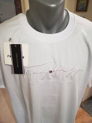 trikotazne pantalone: Nova muska markirana majica Tommy Hilfiger u velikom broju 4XL Bela — 2