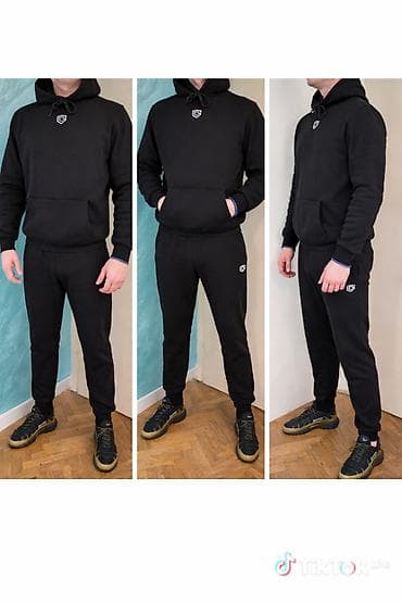 Coats and trench coats: Set, color - Black, Cotton — 1