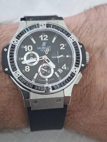zlatni lanac 3 pa 1: Hublot Big Bang – muški hronograf sat - Kućište od nerđajućeg čelika — 6