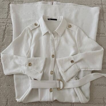 crna uska haljina dugih rukava: Zara S (EU 36), bоја - Bela, Dugih rukava — 1