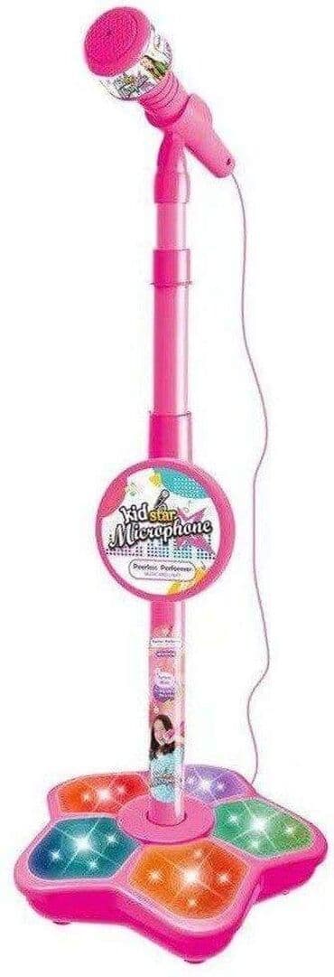 deciji mikrofon igracka cena: Dečiji mikrofon Kid Star na disko postolju - roze Ovaj Kid Star — 2