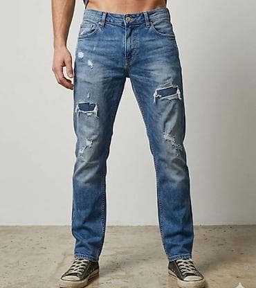 Muške farmerke – plavi denim sa „distressed“ efektom - Klasičan kroj