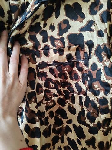 sorc za spavanje: Damska pidžama – leopard print, satenski izgled - Set od dve delove — 3