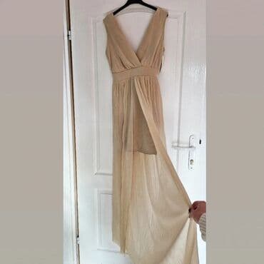 c a haljine 2022: Color - Beige, Evening, With the straps — 1