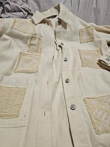 donji ves zrenjanin: ZARA teksas jakna/šaket u krem-bež boji. Model sa klasičnim kragnom i — 2
