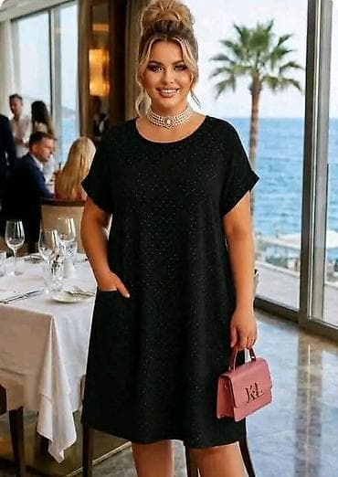 max factor puder akcija: Ženska haljina za punije dame A‑kroja sa diskretnim tačkicama. - Kroj — 1