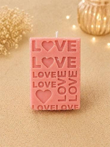 sobna vrata za dnevni boravak: Dekorativne sveće “LOVE” – pravougaonog oblika sa reljefnim natpisima — 2
