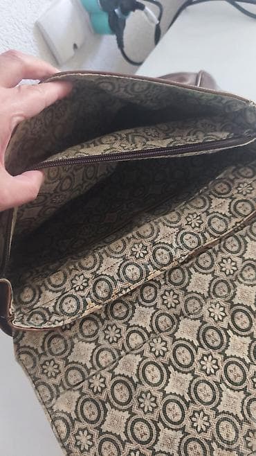 samsonite torbice oko struka: Velika braon torba preko ramena - Materijal: veštačka koža u toploj — 3