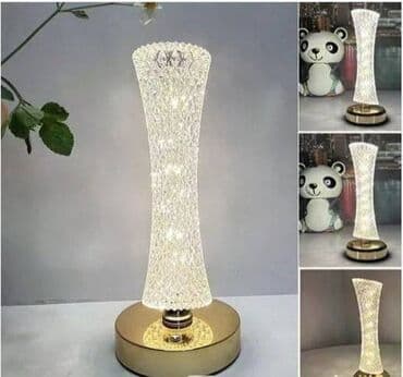 naslon za leđa za stolicu: LED kristalna lampa Lampa koja radi na baterije, USB port Touch — 1