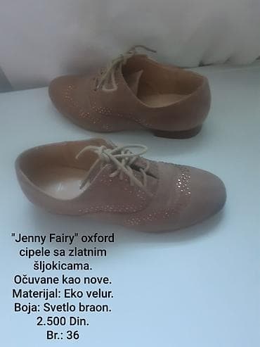 baletanke za ples: Jenny Fairy ženske oxford cipele sa zlatnim šljokicama. Klasičan ravni — 1