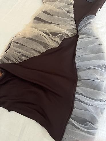 camel boja: ZARA haljina na tanke naramenice, asimetričnog kroja - Brend: ZARA - — 9