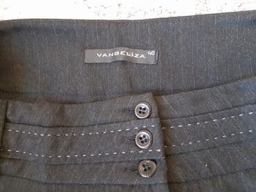 tunika i pantalone: Elegantne pantalone tamno sive boje sa sivim prugicama i lepim — 6