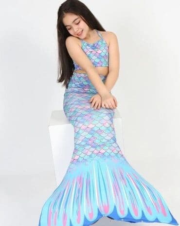 policijsko odelo: Odmah dostupni trodelni sirena kupaći kostimi za devojčice od 2 do 14 — 7