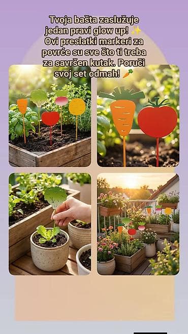 klesta za nitne i drikere: Set dekorativnih markera za povrće – šareni, ilustrativni pokazivači u — 1