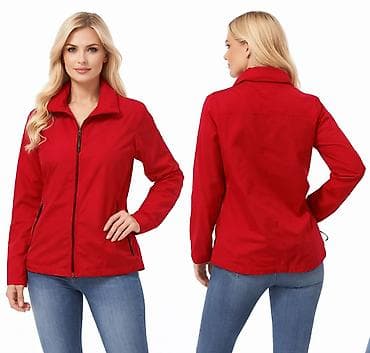 Men's Clothing: Ženska crvena jakna – lagana svakodnevna jakna sa rajsferšlusom - — 3