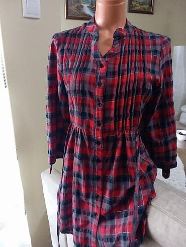 SIM kartice: BREM Paris karirana košulja/haljina - Model: košulja-haljina na — 2