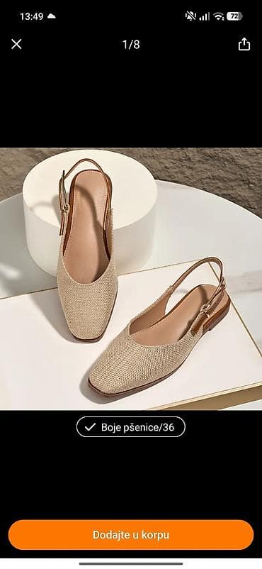 tarmak patike za kosarku: Ženske slingback baletanke – boja pšenice, veličina 36 - Elegantne — 2