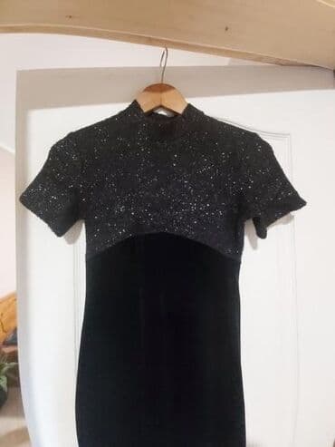 svecane haljine cena: Elegantna crna večernja haljina pišana .Unisex Vel.Tegli se.Lep — 4
