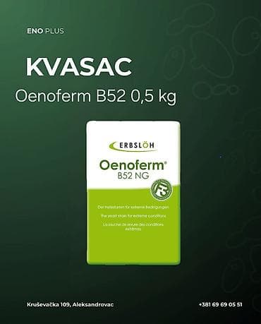 Kvasac ERBSLÖH Oenoferm B52 NG – pakovanje 0,5 kg - Specijalni soj za na lalafo.rs Kvasac ERBSLÖH Oenoferm B52 NG – pakovanje 0,5 kg - Specijalni soj za