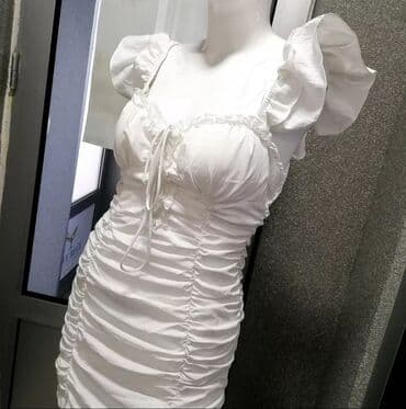 S (EU 36), bоја - Bela, Koktel, klub, Kratkih rukava — 2