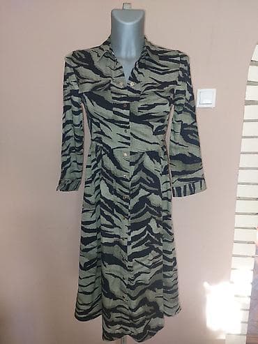 Ostalo: MOHITO HALJINA Predivna, laka haljina, kombinacija maslinasto zelene i — 1