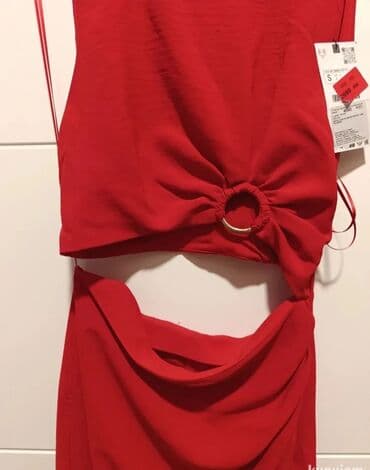 Zara S, color - Red, Evening, Without sleeves — 5
