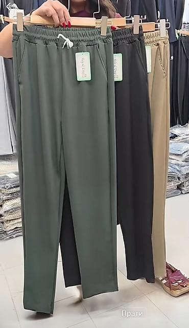 pantalone 38: 2 kom. 3000 s, m, l, xl,2xl, 3xl, 4xl Ženske ravne pantalone sa — 1