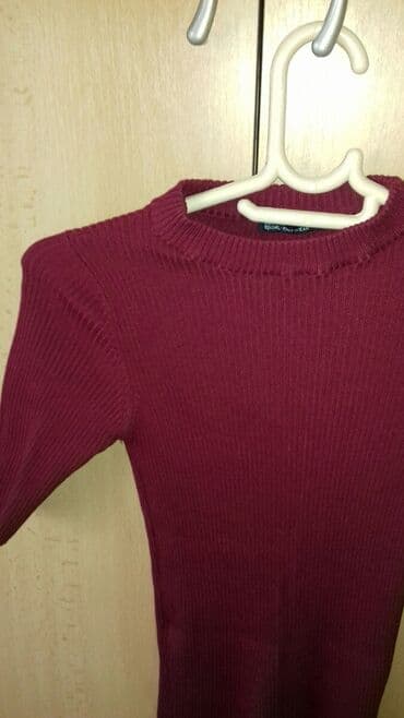 Dresses: Bershka XS, color - Burgundy, Short sleeves — 5
