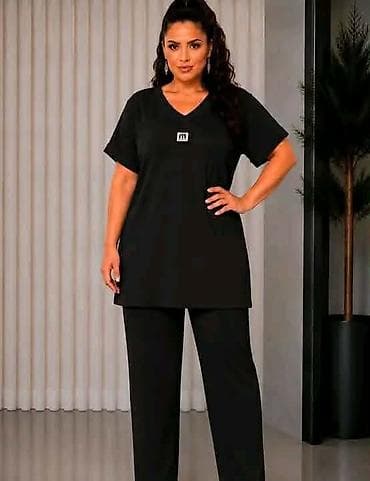 ps pantalone 2022: Komplet za punije dame tunika i pantalone. - Majica sa V-izrezom i — 4