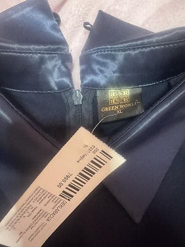 Kućna odeća: Elegantna teget haljina – Green World, veličina XL NOVA - Kroj: uska — 3