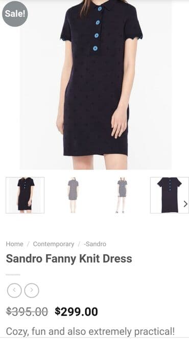 хаљине за пуније даме: SANDRO Paris polo knit haljina. Teget boje, polo model sa kragnicom i — 9