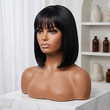 keratin za kosu: Kosa perika – ravni bob sa šiškama, prirodnog izgleda - Stil — 2
