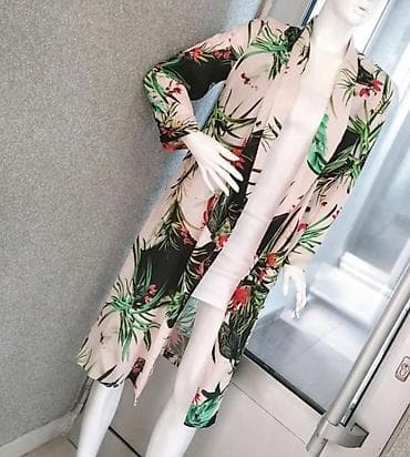 Ženska obuća: Dugi kimono s tropskim printom - Model: lagani, lepršavi kimono do — 7