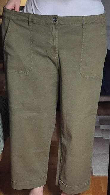 Kućna odeća: Ženske capri pantalone – maslinasto zelene 54 / XXL Boja - maslinasto — 5