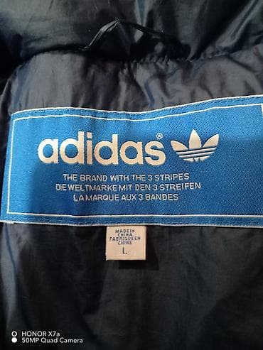 na 100 jezika volim te: Adidas zimska jakna, veličina L. Tamno plava, prošivena i postavljena — 2