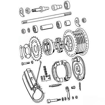 kofer za skuter: Zadnji lančanik za Tomos - Broj zuba: 34 (oznaka Z34 utisnuta na — 2