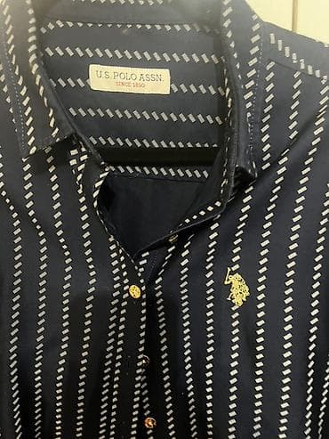 Haljine: U.S. Polo Assn. košulja, tamnoplava sa sitnim svetlim dijagonalnim — 1
