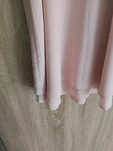 letnje svecane haljine: Ženska haljina bez rukava u puder roze boji. - Kroj: A-linija, lepršav — 4