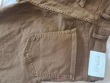 replay cargo pantalone: Replay muške pantalone u braon boji, klasičnog jeans/chino kroja — 2