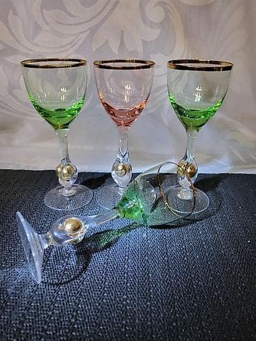 cehoslovacka: Casice Bohemija,kristal,rucni rad 1950g +,za zestoko pice. Casice za — 4