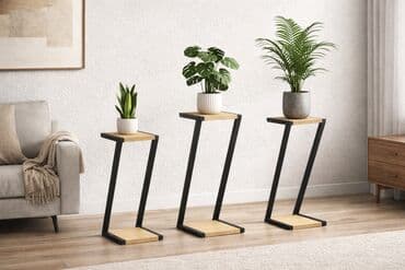 abazuri za lampe cene: Dekorativni stalci za saksije – set od tri postolja - Dizajn: moderni — 3