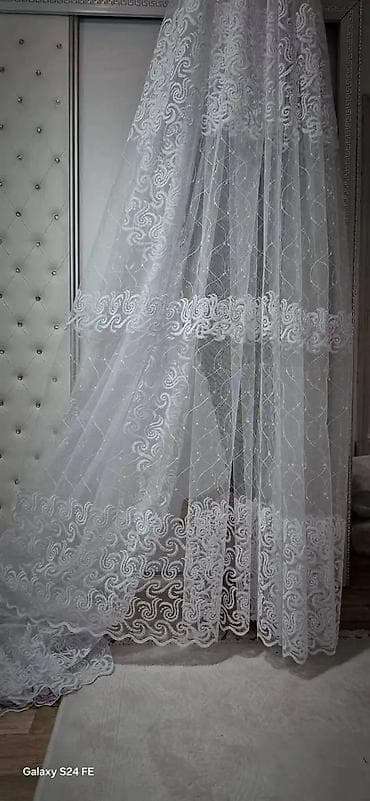 posteljina po meri: Zavese od tila sa bogatim vezom – više dezena - Materijal: proziran — 7