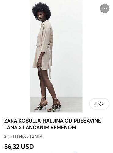 pull: ZARA haljina od mešavine lana sa lančanim kaišem, S velićine a — 3