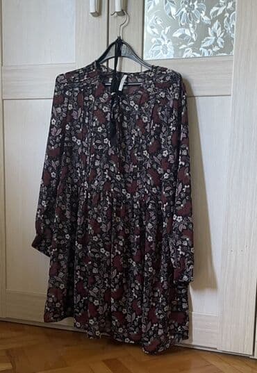 comma haljine 2022: Pepe Jeans L (EU 40), color - Burgundy, Oversize, Long sleeves — 1