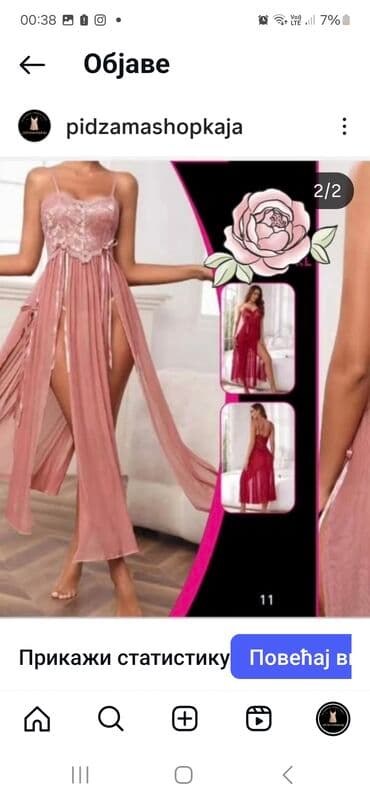 prodaja polovne odece online: Elegantna ženska spavaćica/negliže sa providnim, lepršavim slojevima i — 2