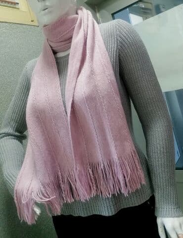 pleteni šalovi za zimu: One size, Vuna, bоја - Roze — 3