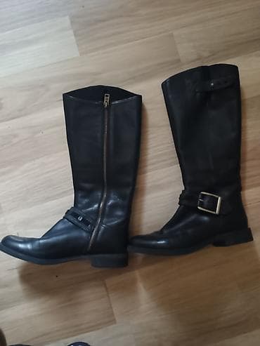 suknje od brusene koze: Čizme, 37.5, bоја - Crna — 2