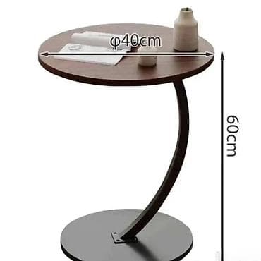 dimenzije ormara: Moderni pomoćni sto sa metalnom postolom - Dimenzije: prečnik ploče — 2